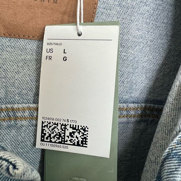 H&M Blue Long Sleeve Oversized Slouchy Boxy Denim Jacket Size Large - Picture 9 of 11